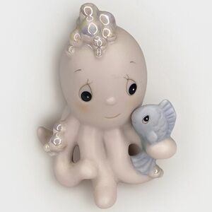 Precious Moments Octopus Figurine W/ Fish 1992 #527769 Soap Bubbles